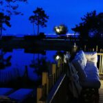 terrasse mobil home de nuit